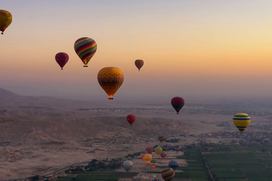 First Flight : Magical Sunrise Hot Air Balloon Ride in Luxor | Fly Above Ancient Temples with Raymira Egypt Tours